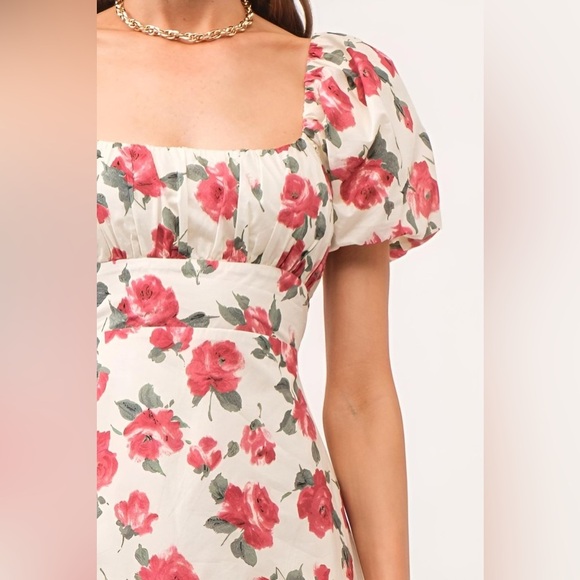 Sofie the Label Josefine Puff Sleeve Floral 100% cotton Midi Dress Size M - Picture 3 of 14